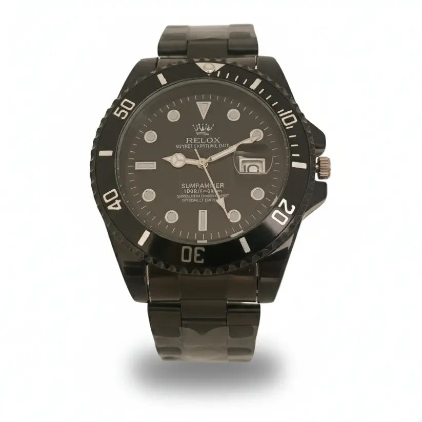 https://lastore.pk/RELOX Submariner Black wristwatch with a detailed face on a white background