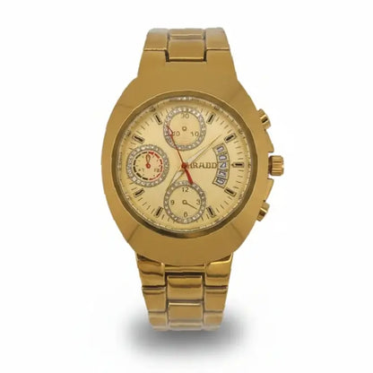 Gold wristwatch with a detailed face RADO GOLD MEN'S WATCH, premium watches