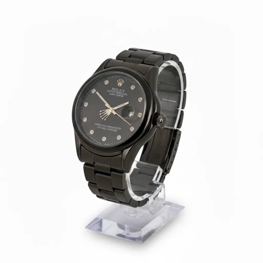 Rolex Datejust Black Dial Diamond Men's Luxury Watch at la store.pk